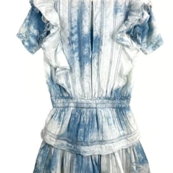 Love shack Fancy Tie dye blue Natasha dress sz S - Picture 3 of 8